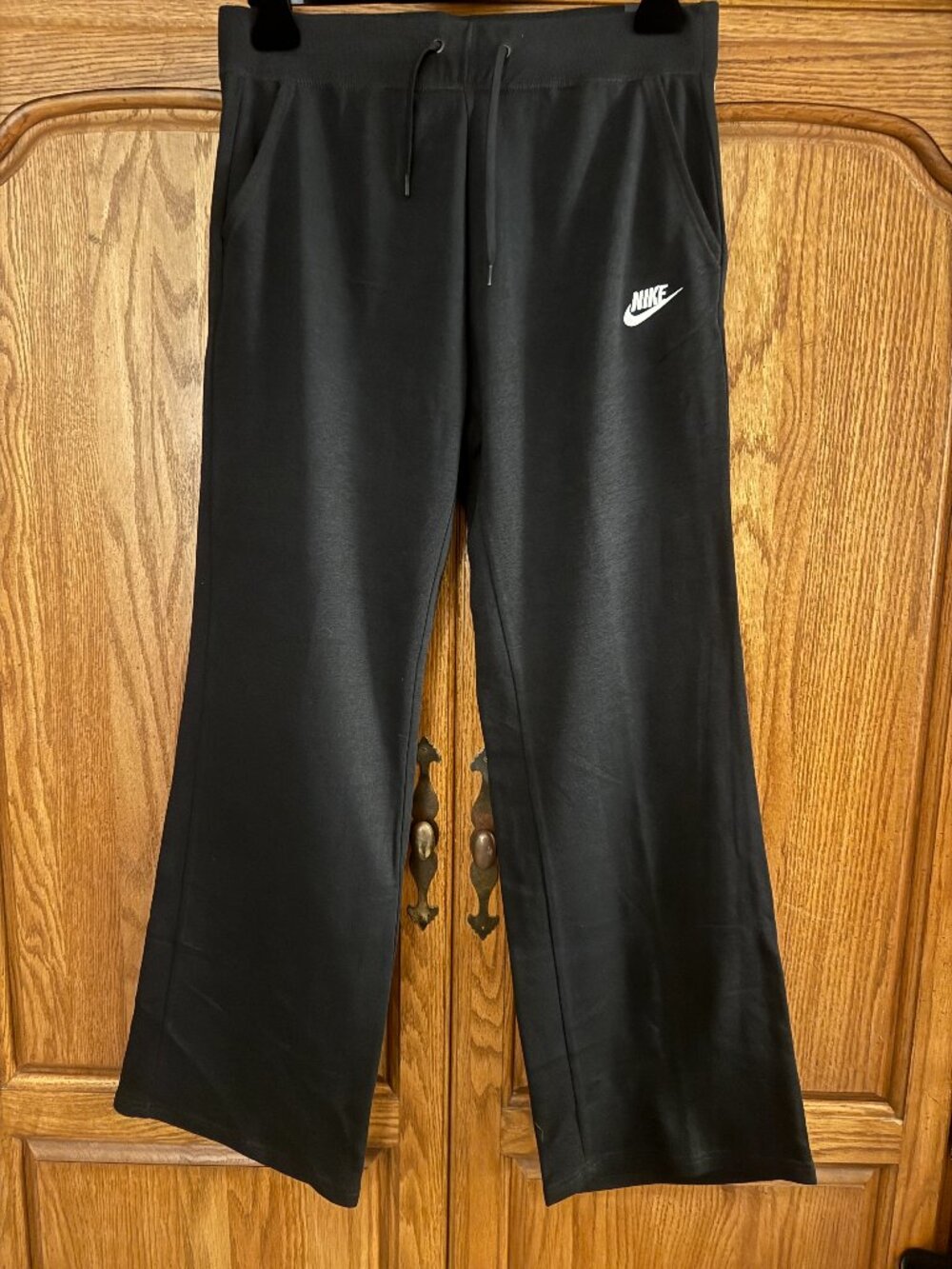 Nike StandardFit Black Track Pants with White Logo